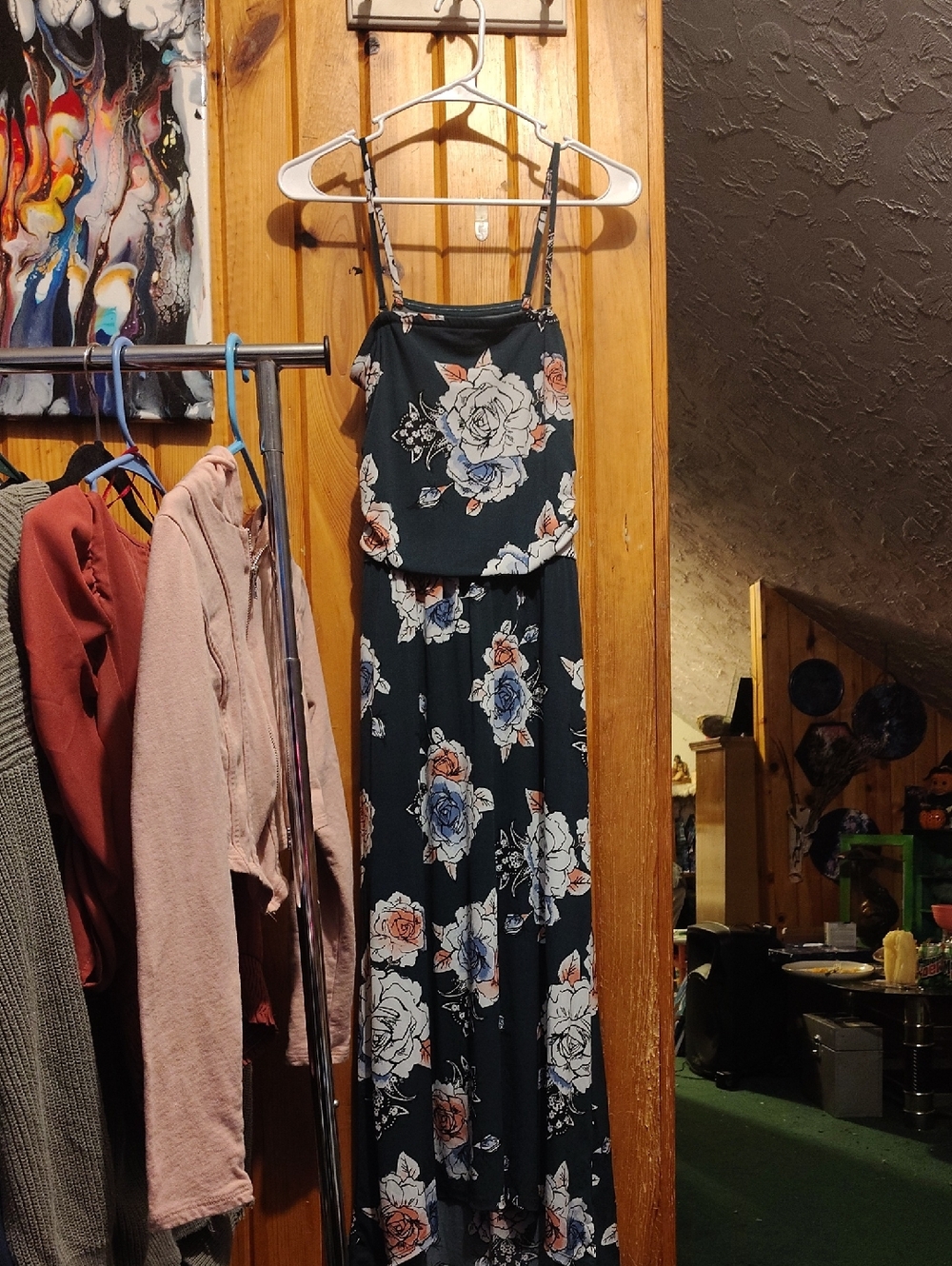 Maurices Black Floral Strapless Dress (5 For $45)☀️